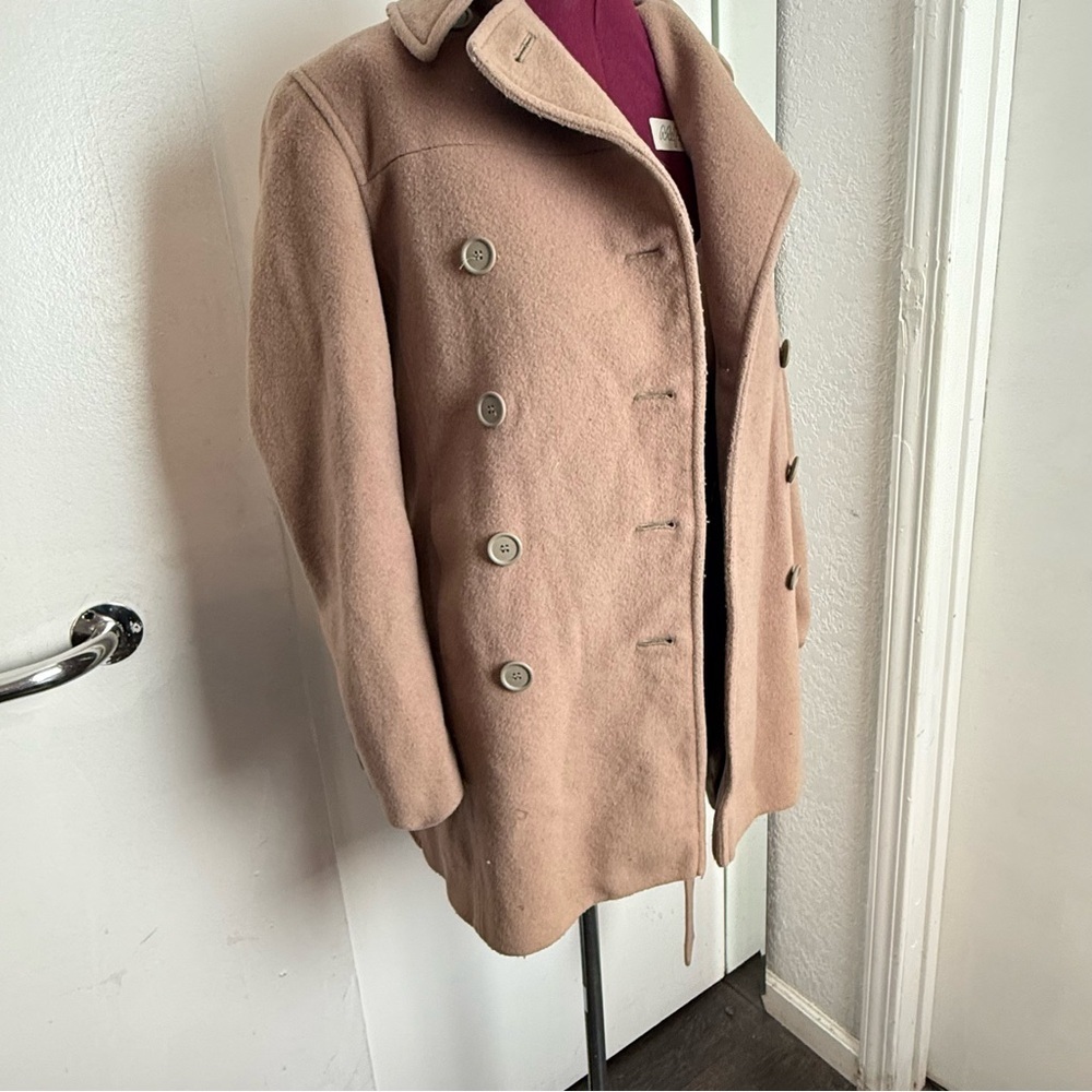 Women's Tan Double-Breasted Coat